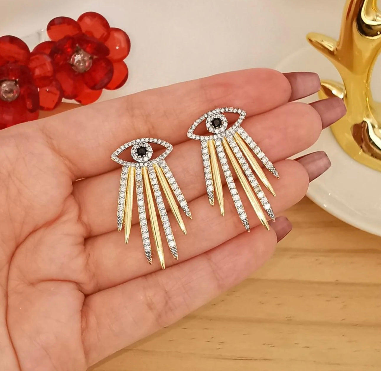 Evil eye earrings