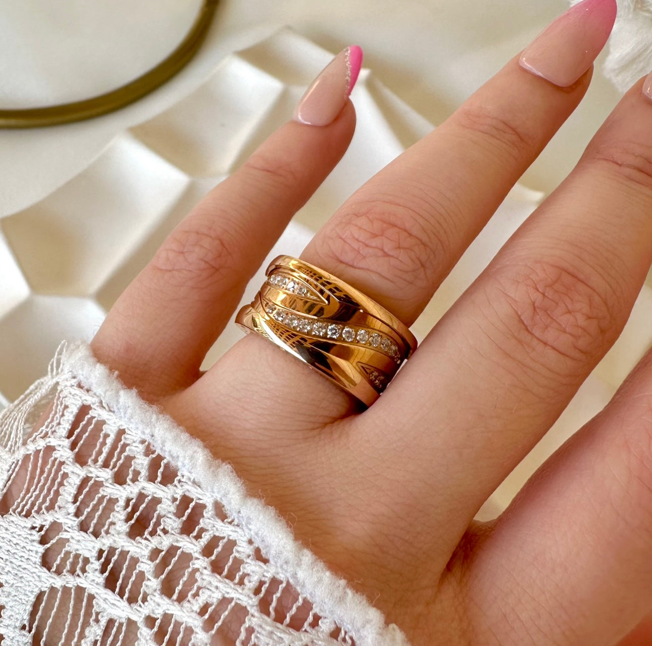 Rose gold Zircon ring