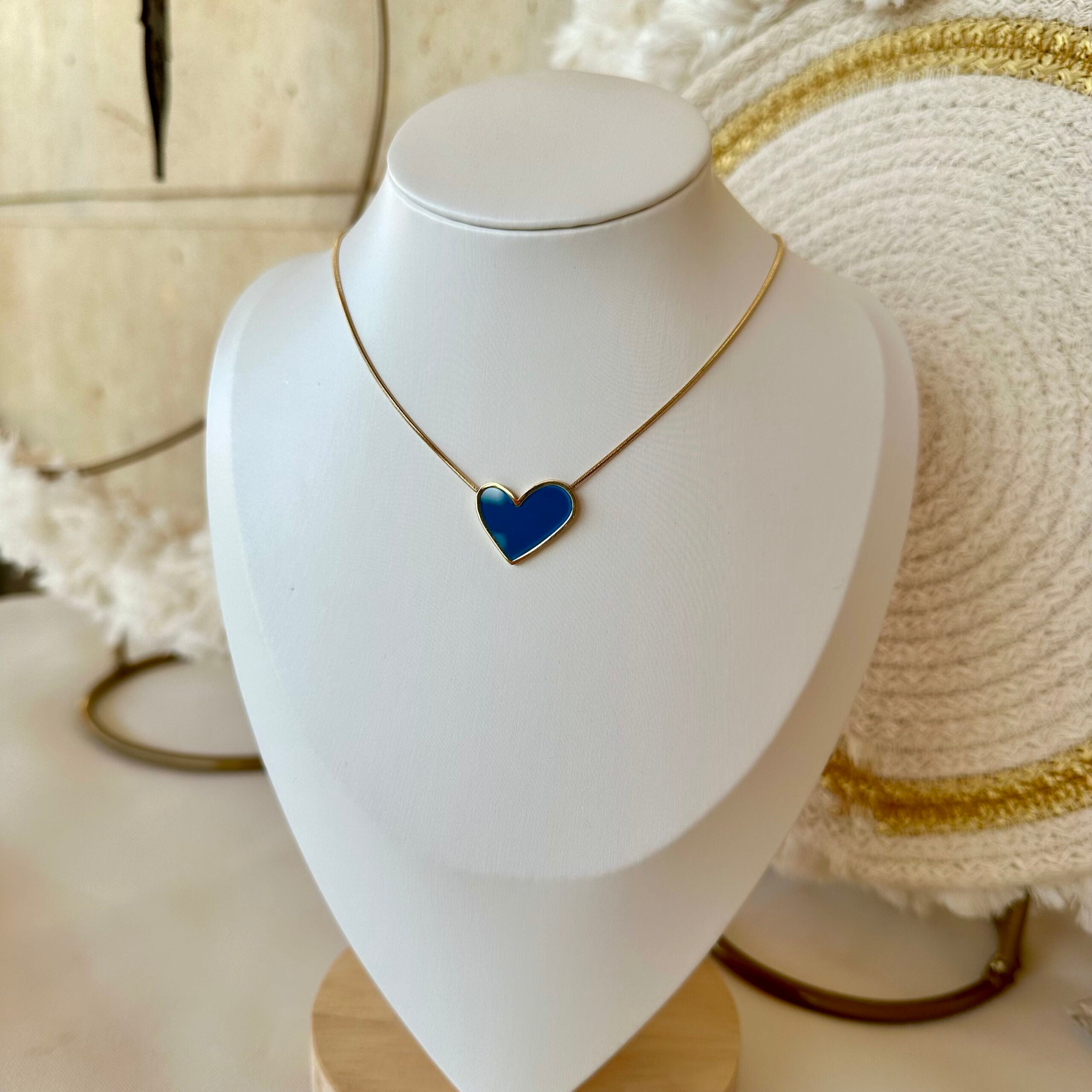Blue heart necklace