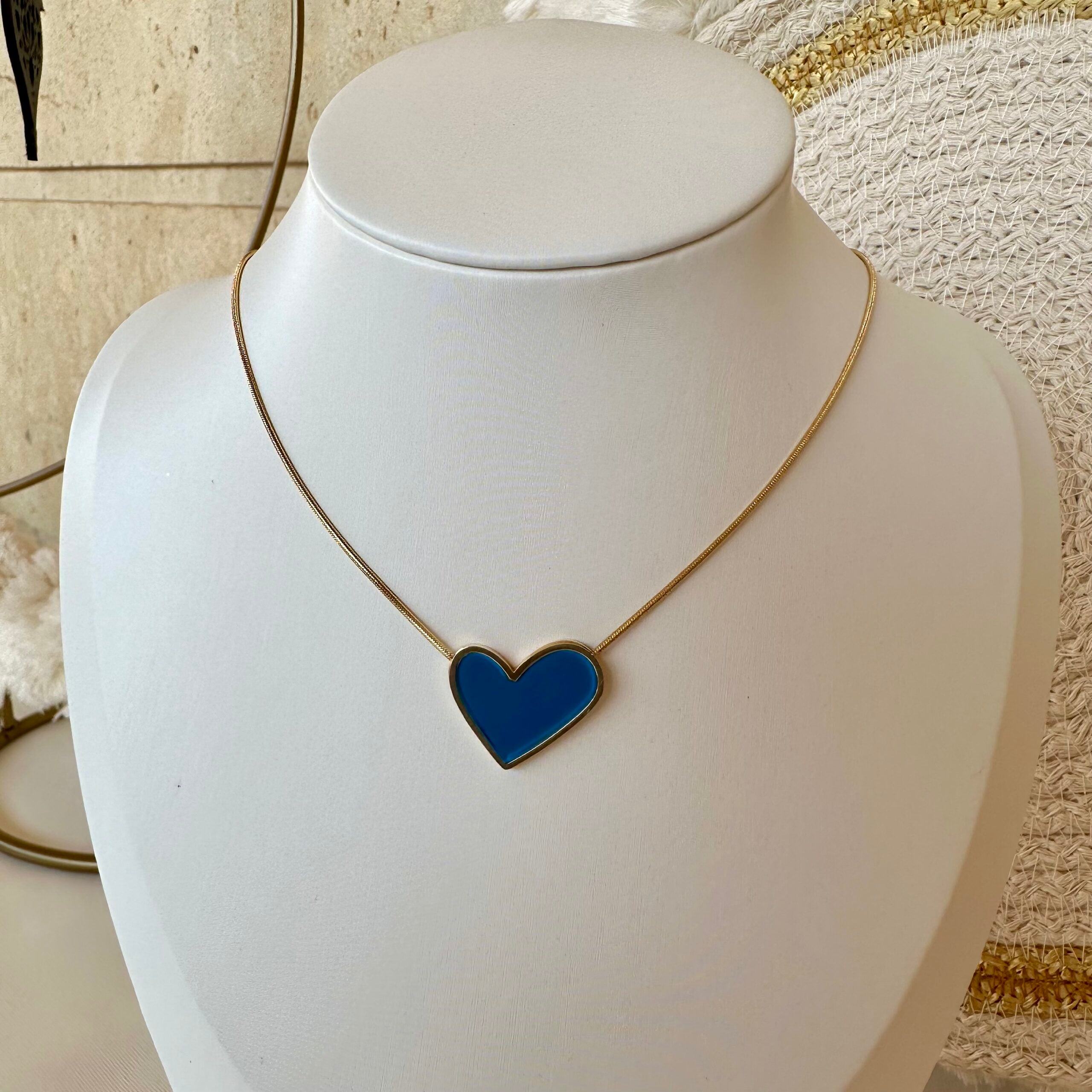 Blue heart necklace