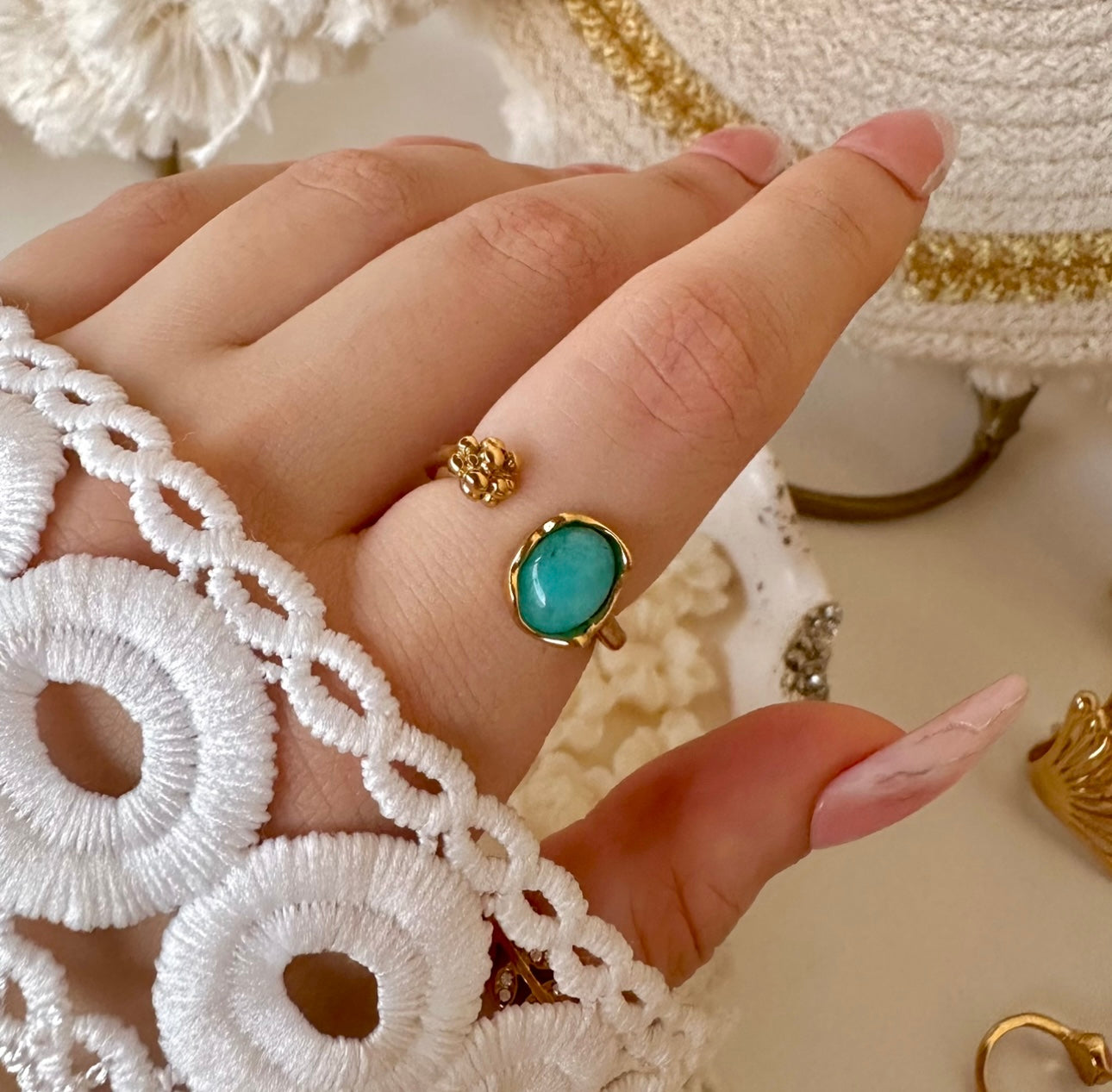 Aqua chunky Ring