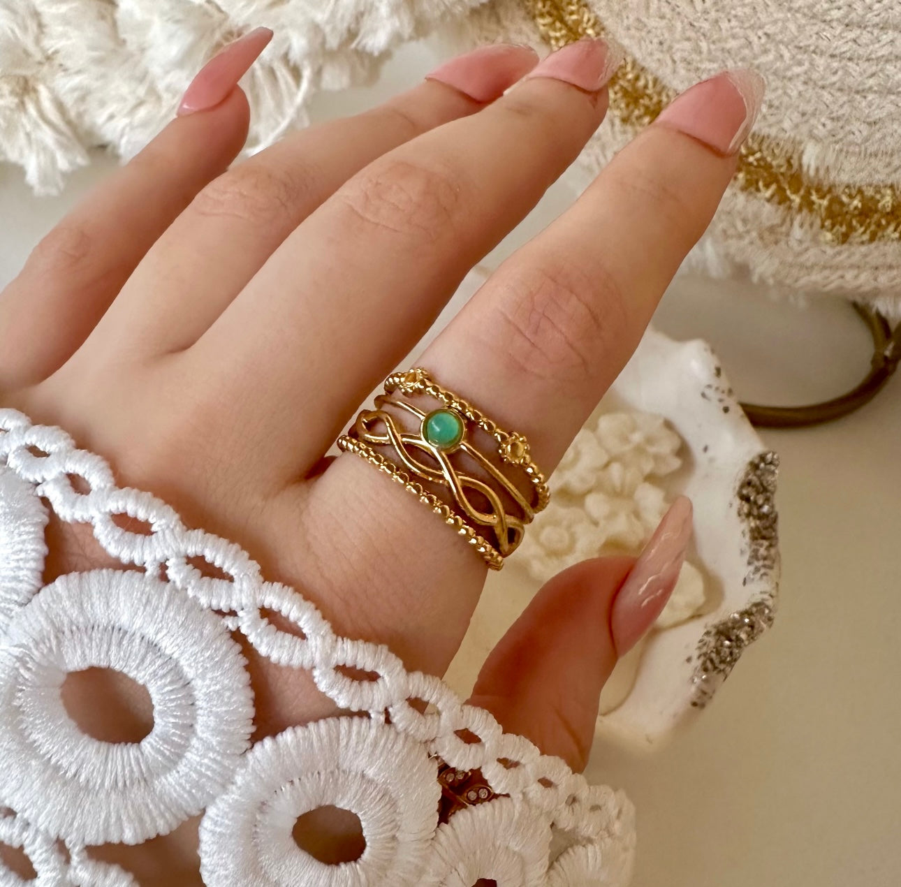 Aqua chunky Ring
