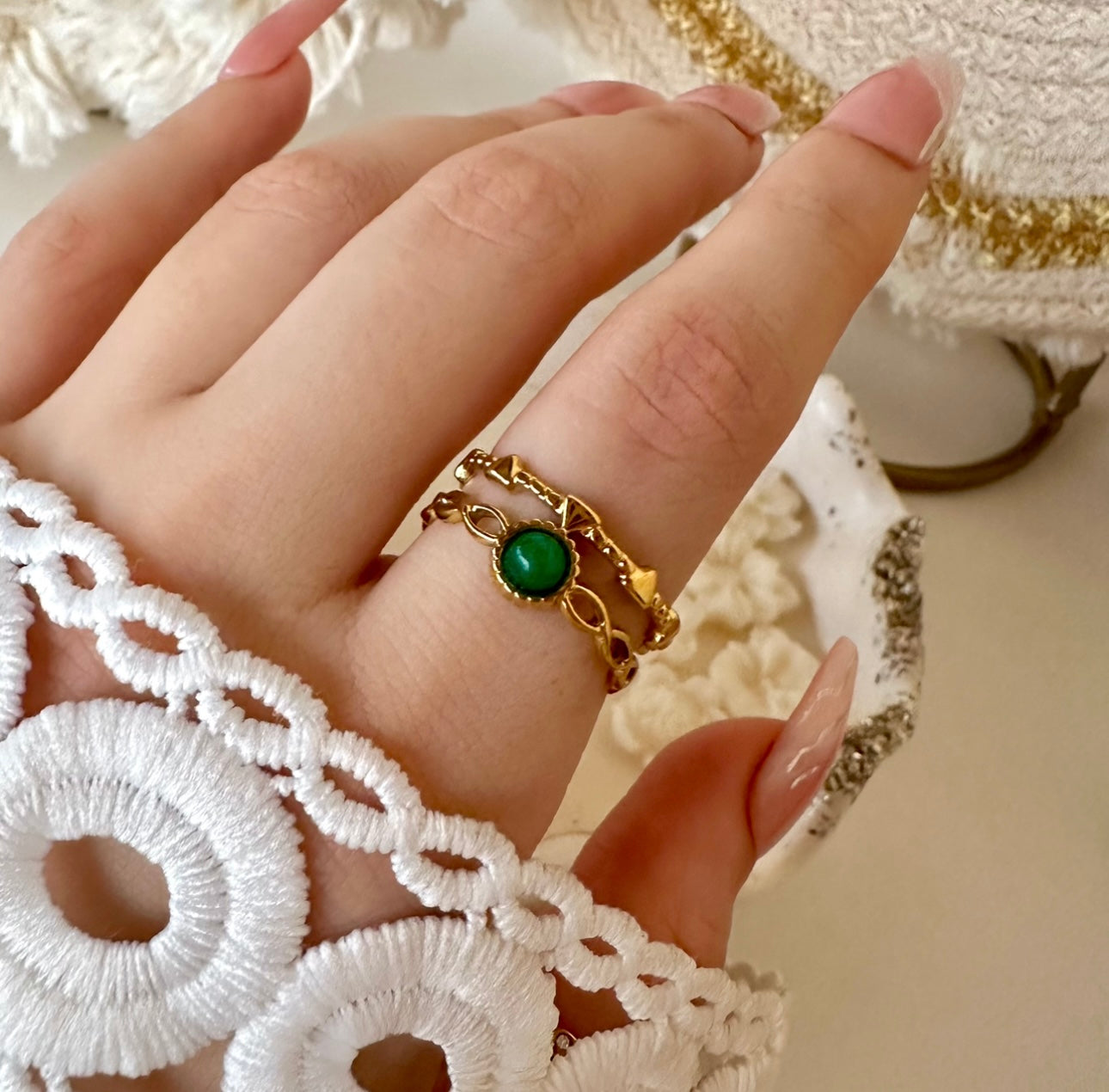 Green Stone Ring