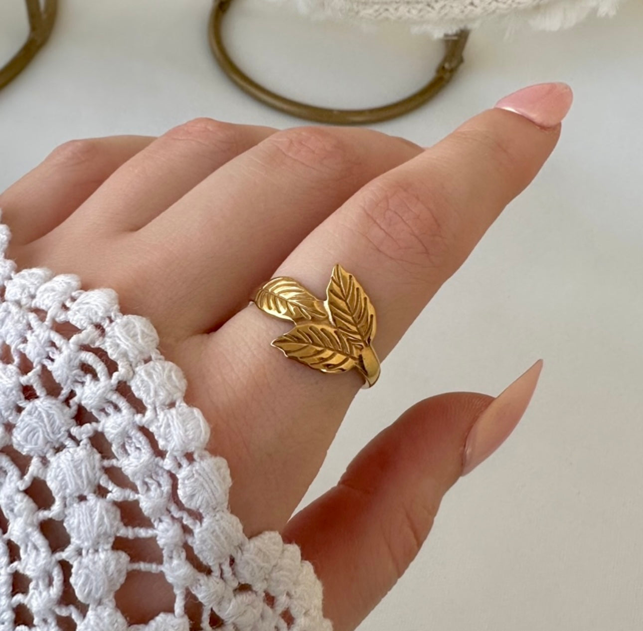 Golden leaf Ring