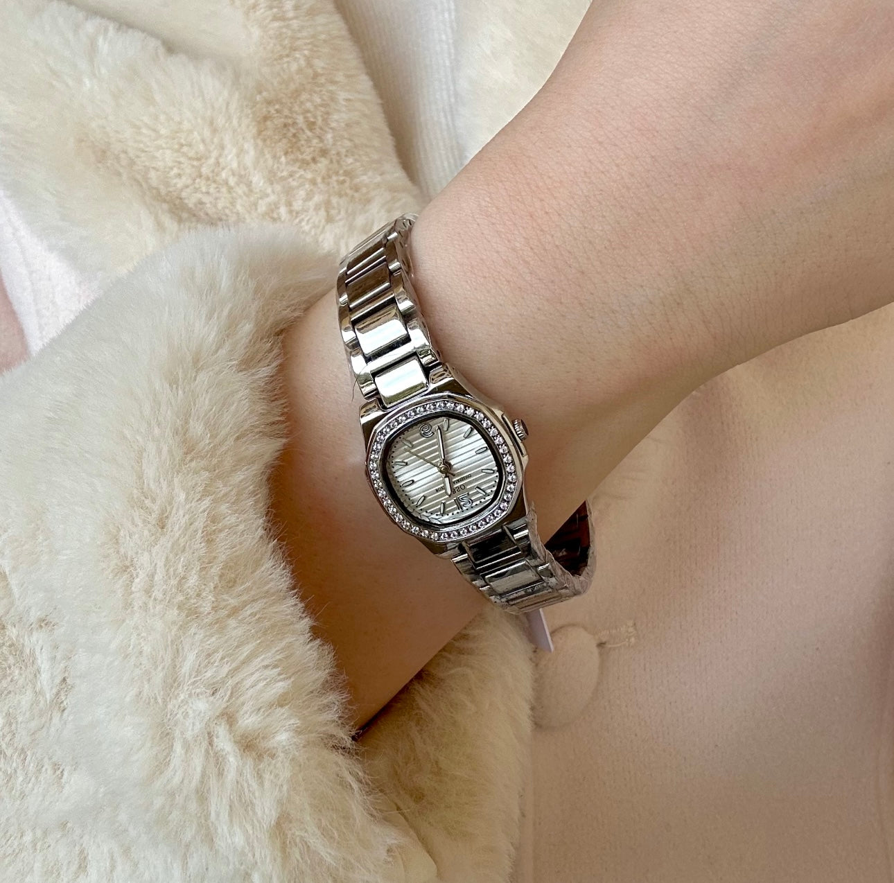 Silver zircon ibso watch