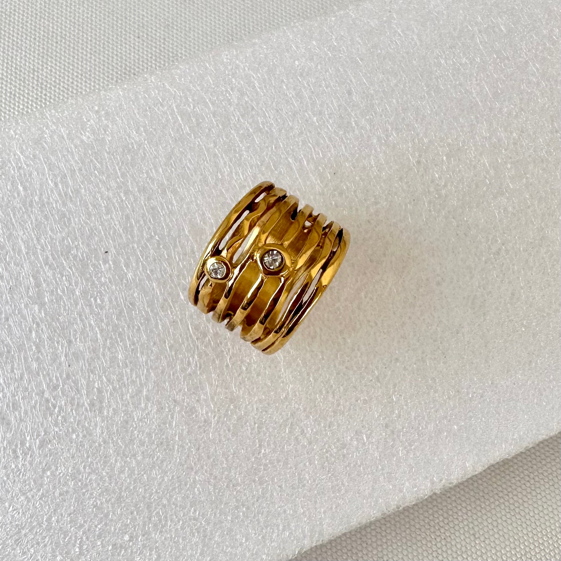 Crisscross Zircon Ring