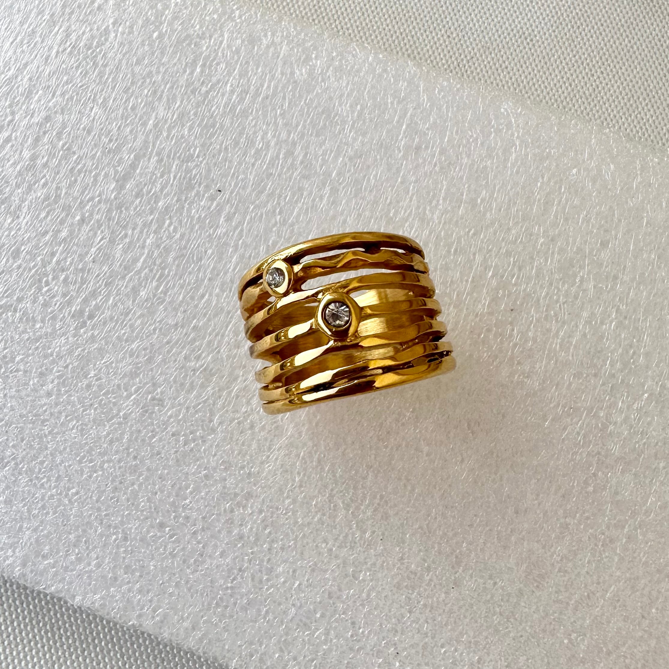 Crisscross Zircon Ring