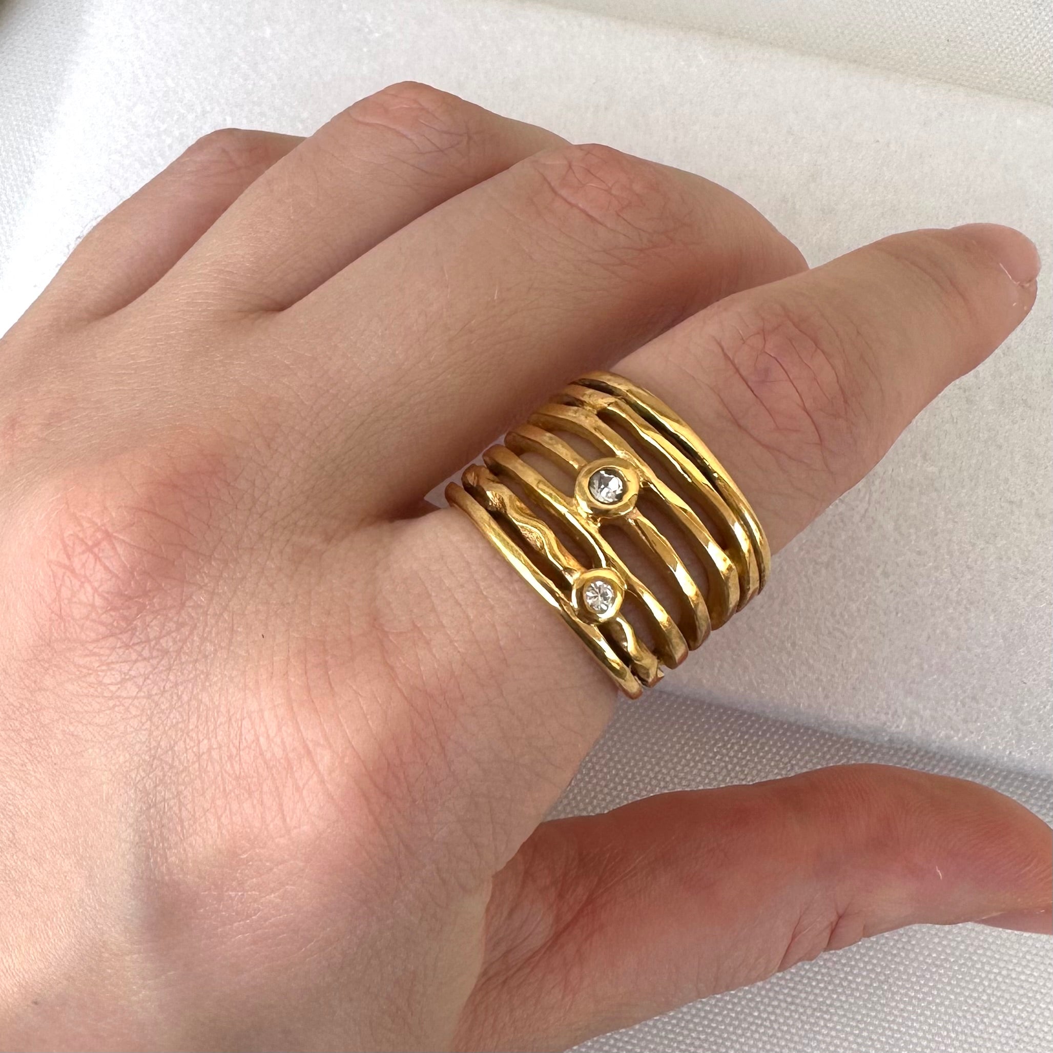 Crisscross Zircon Ring