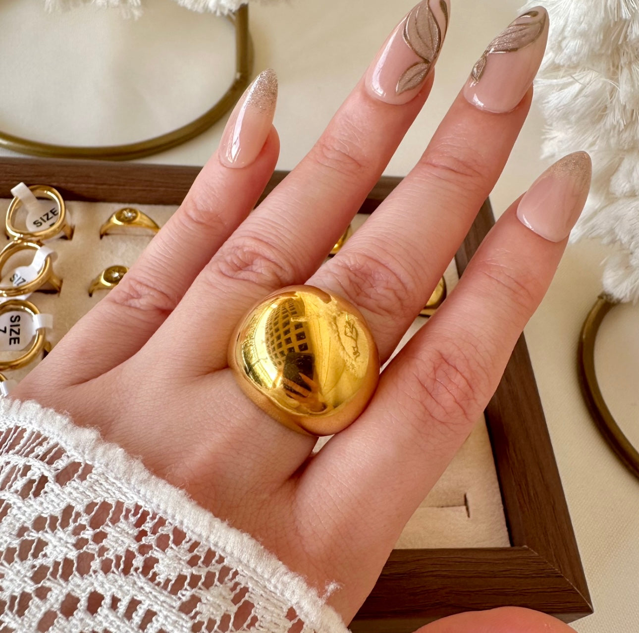 Gold ball ring