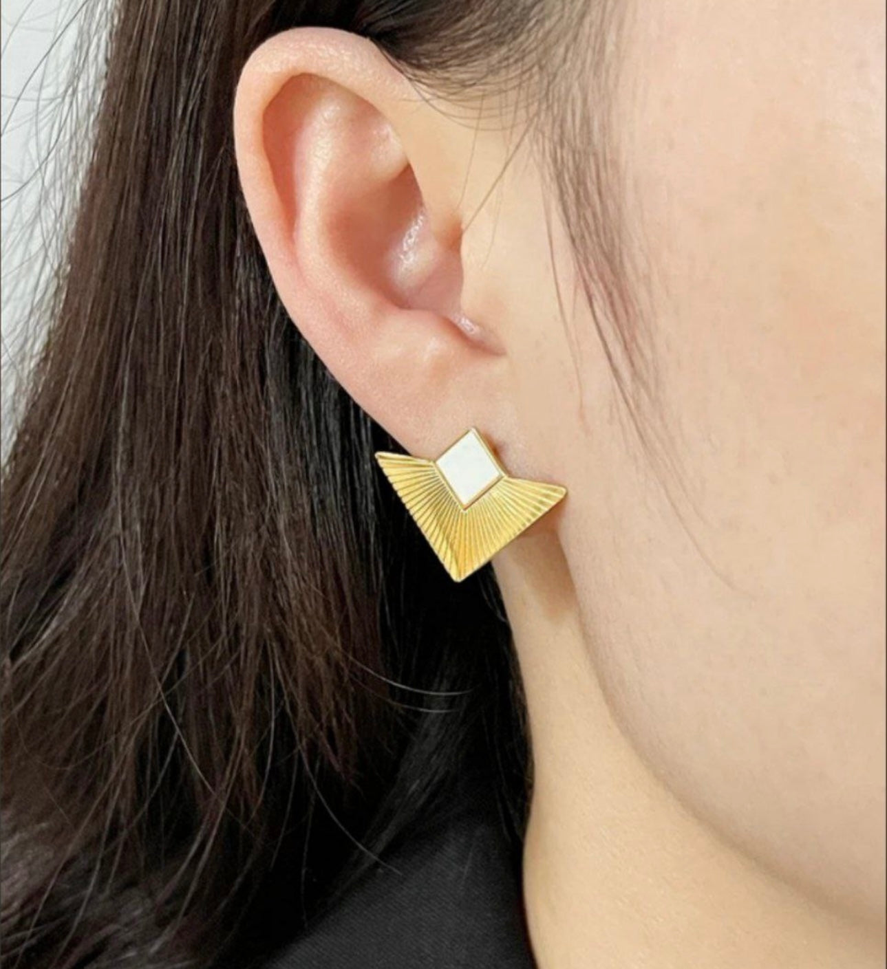 Triangle golden earrings