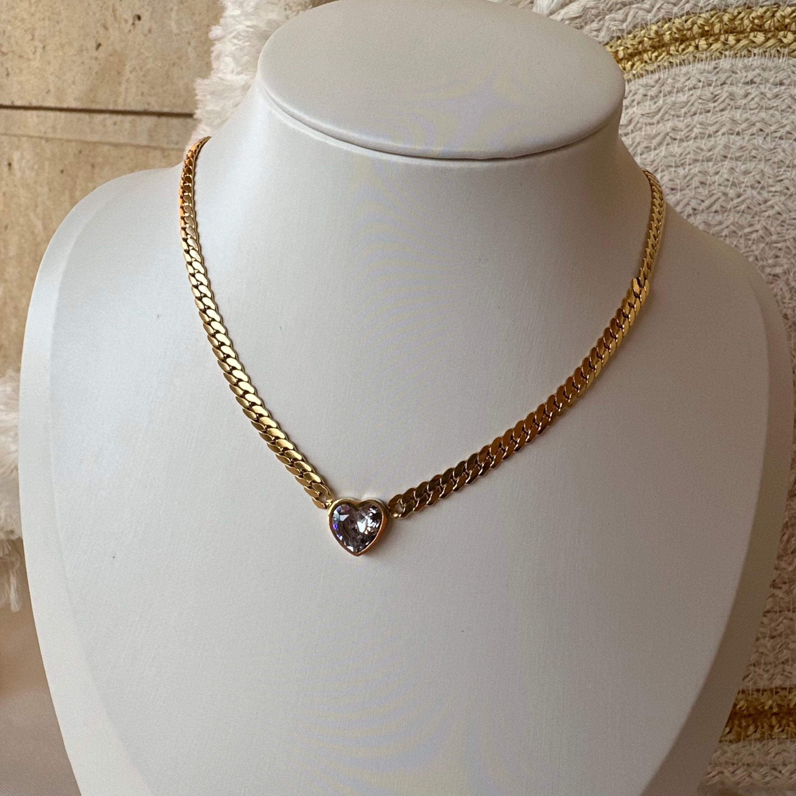 Heart zircon necklace