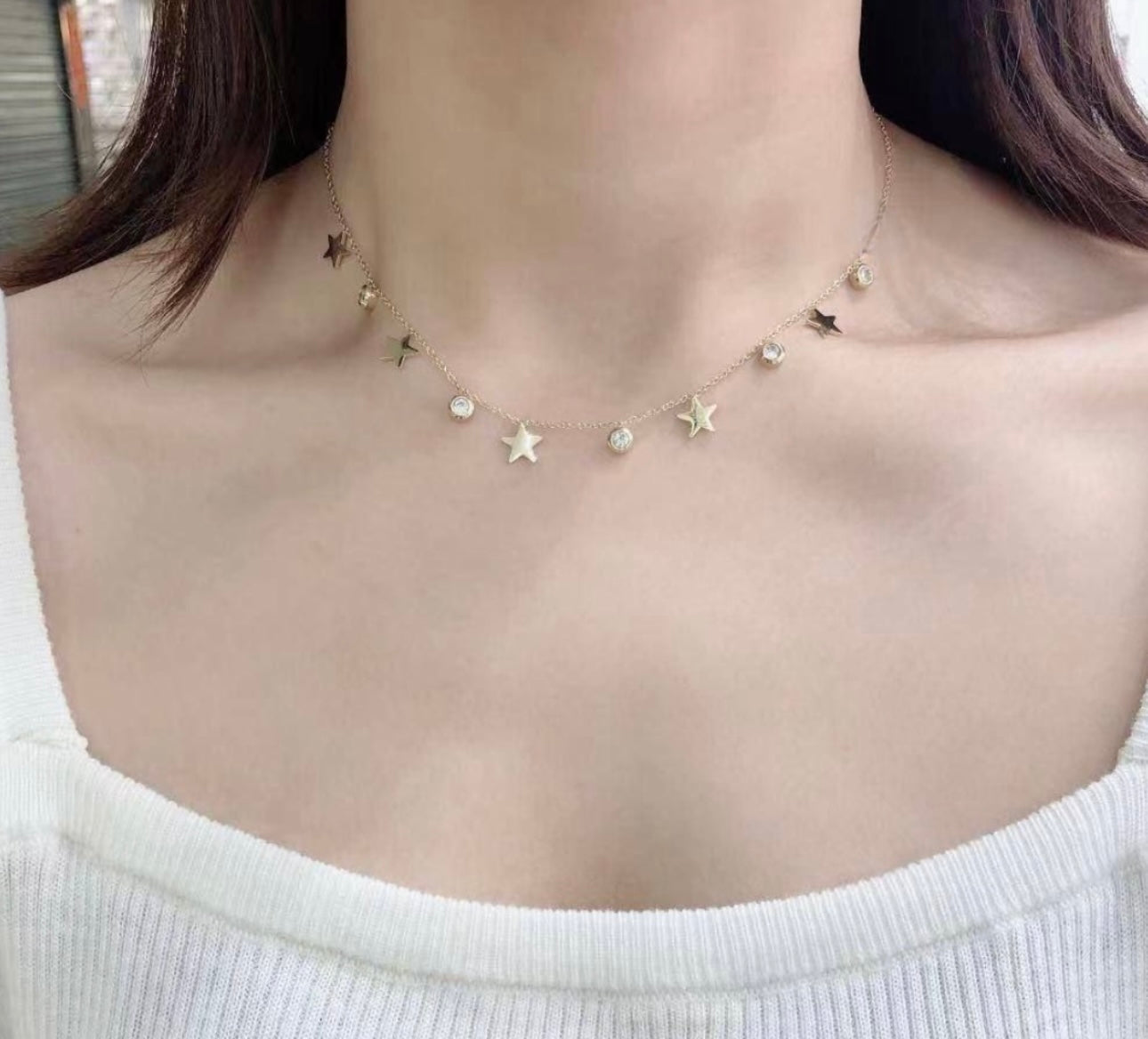 Star zircon necklace