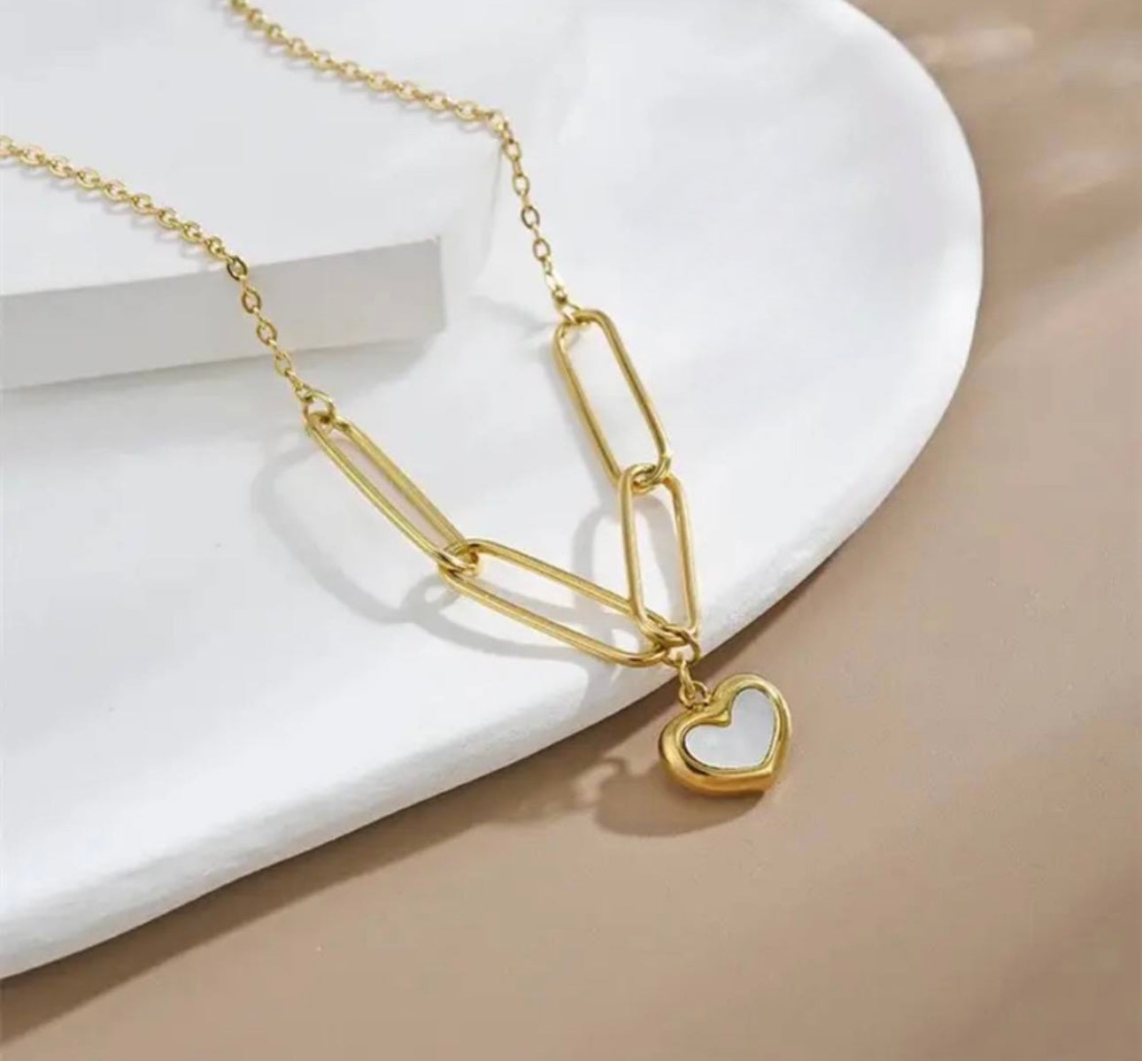 Shell heart necklace