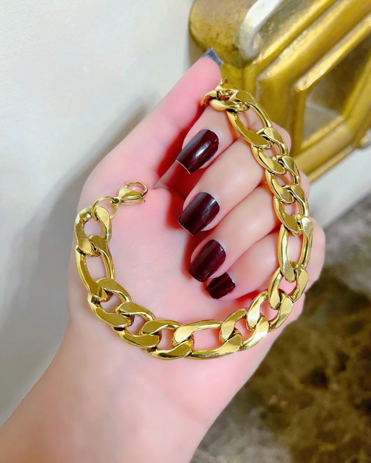 Wide gourmet bracelet