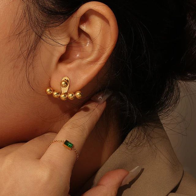 Golden ball earrings