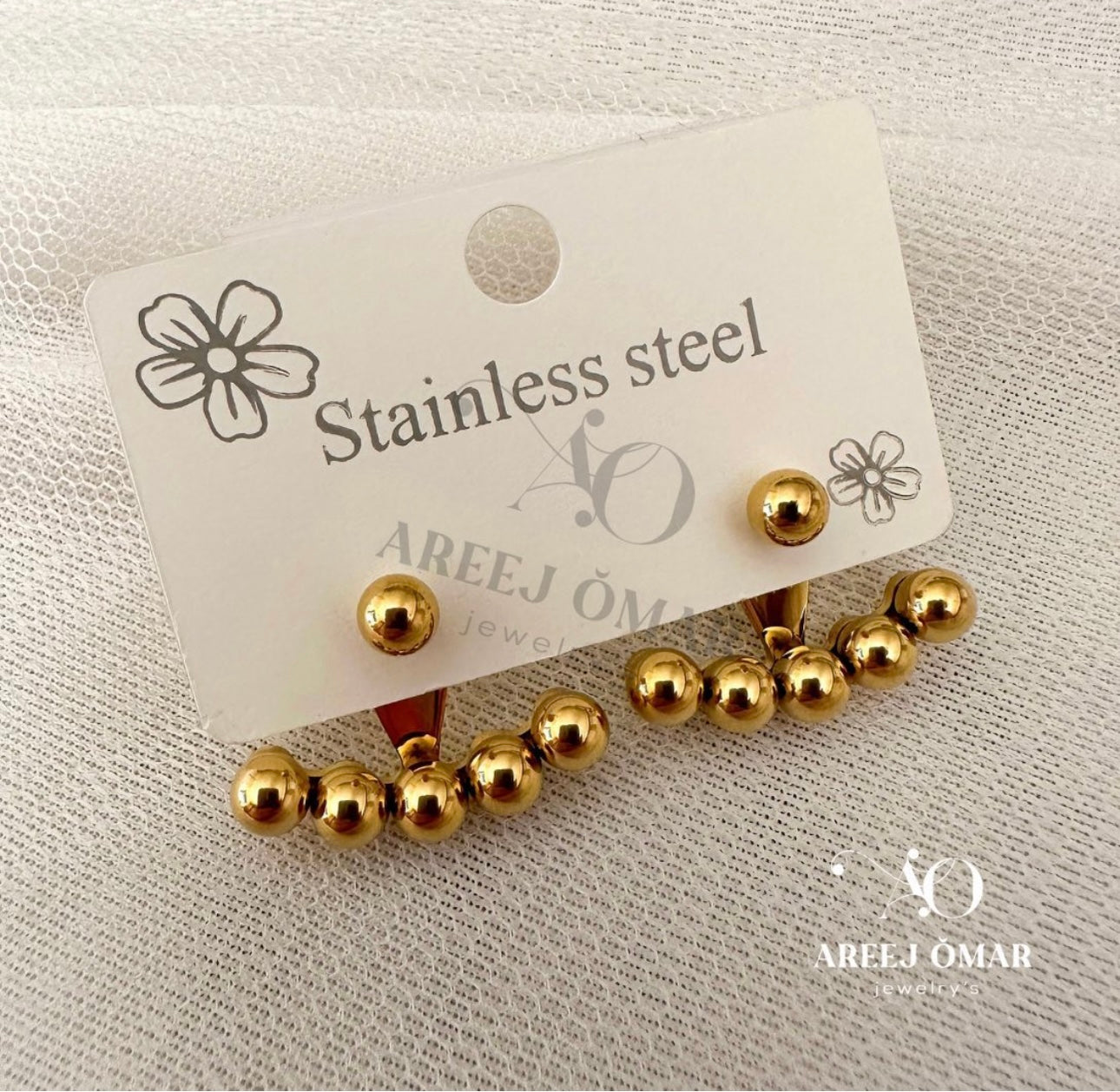 Golden ball earrings