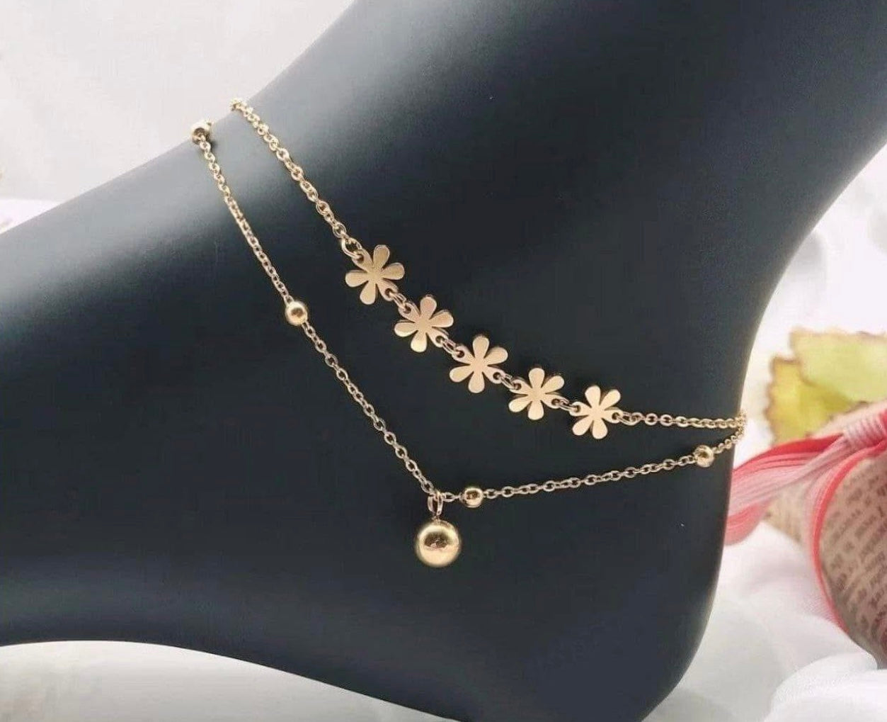 Layer flower anklet