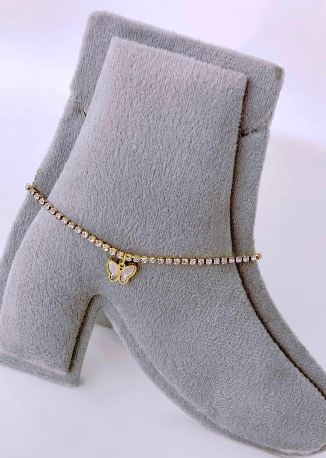 Tennis butterfly anklet