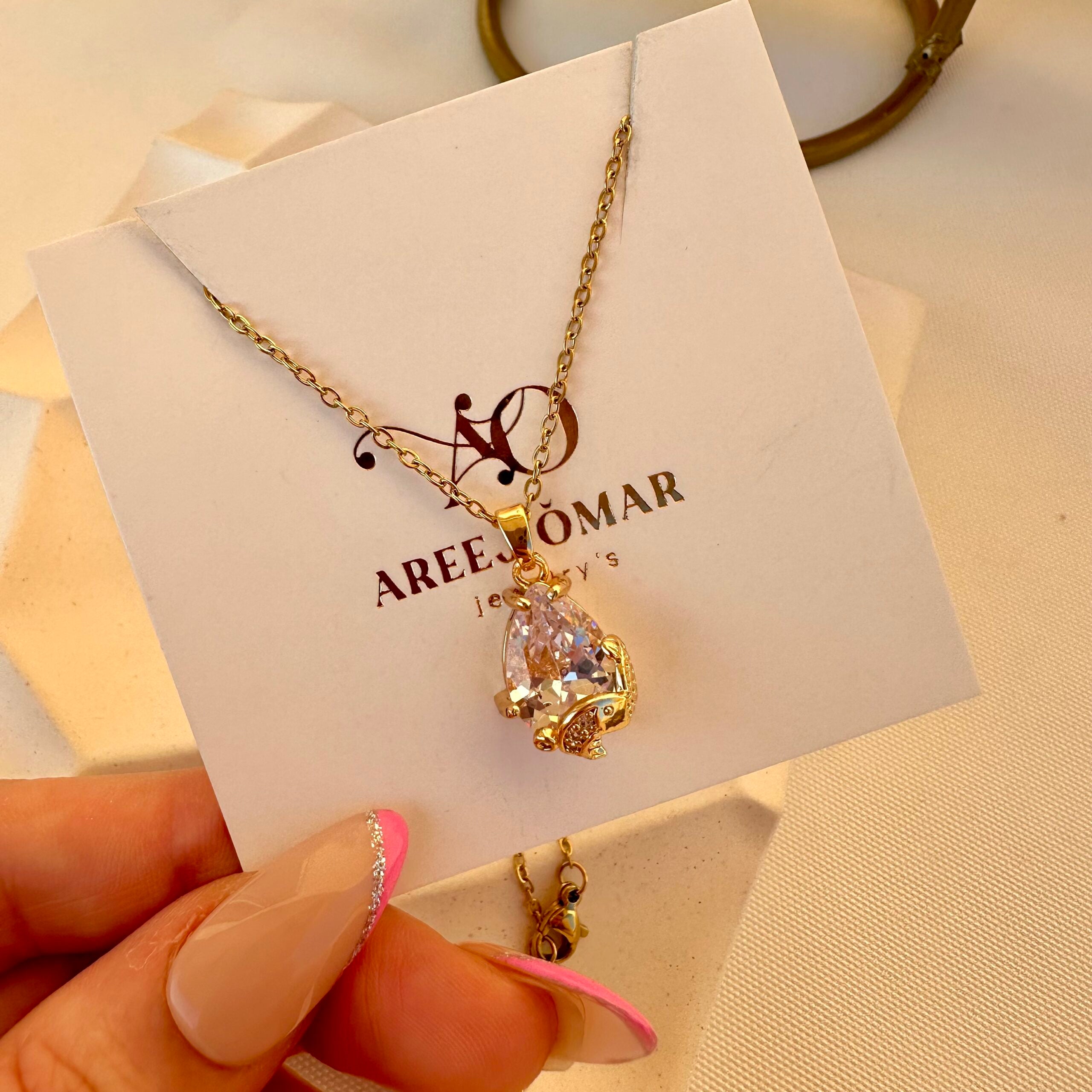 Zircon stone necklace