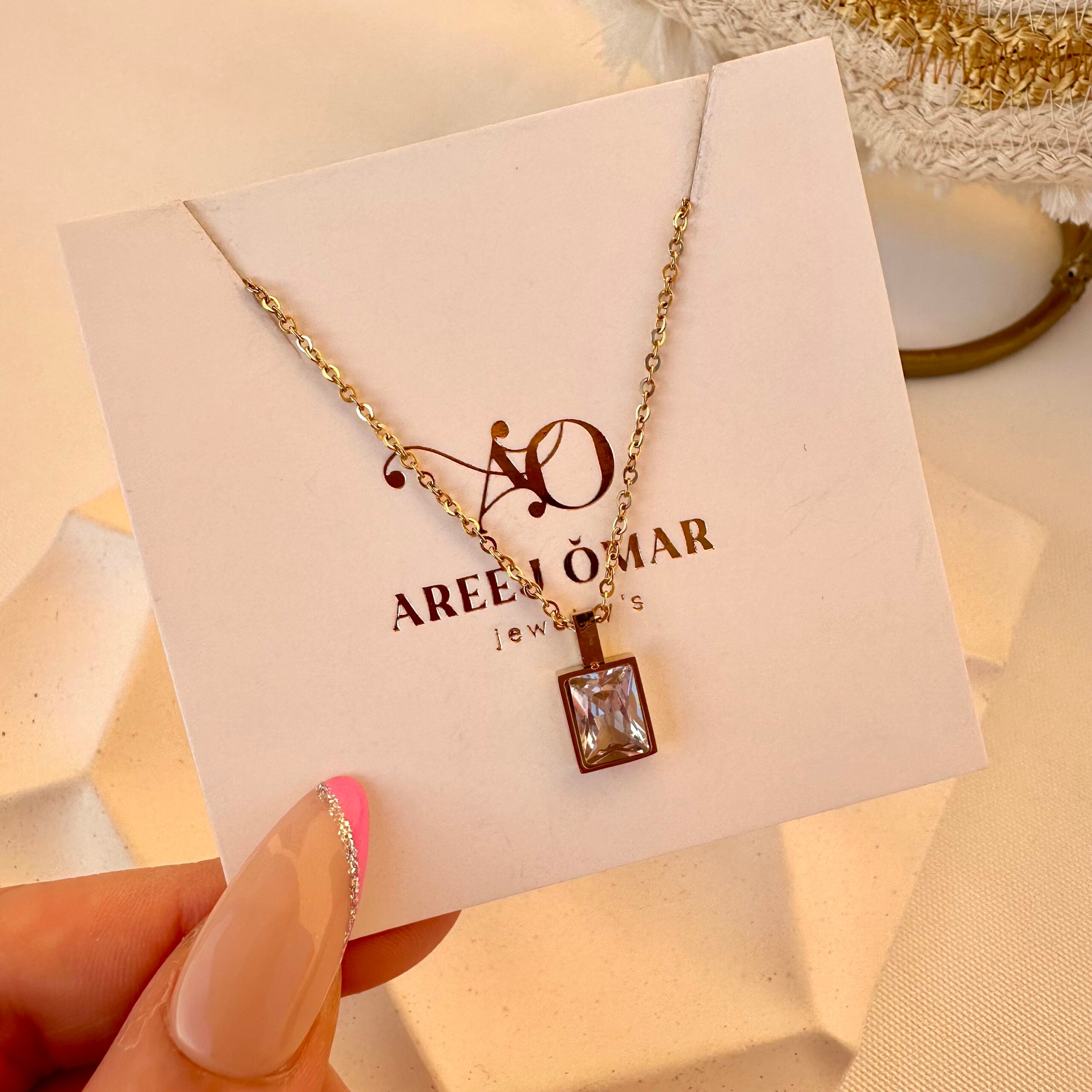 Zircon stone necklace