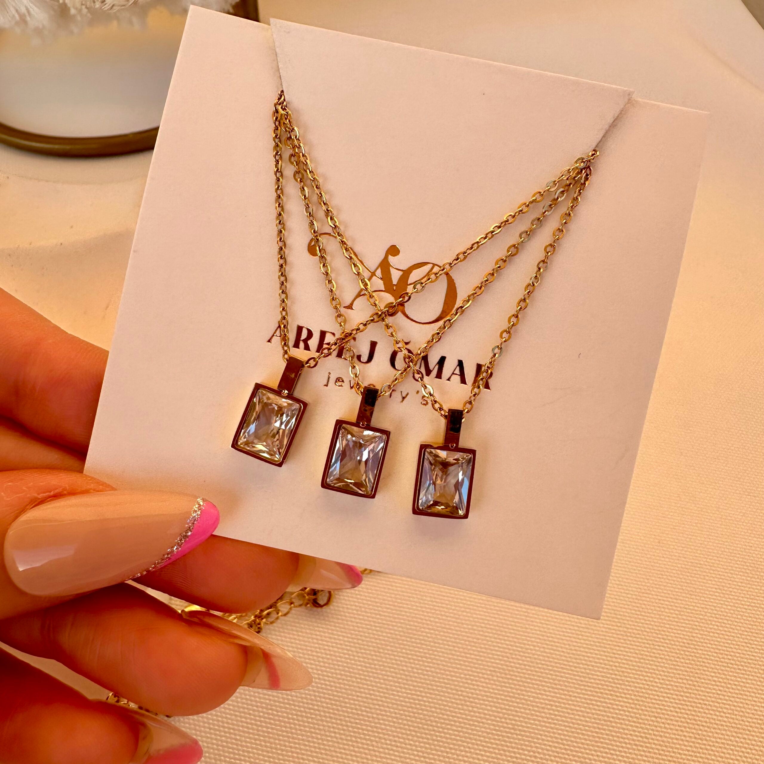 Zircon stone necklace