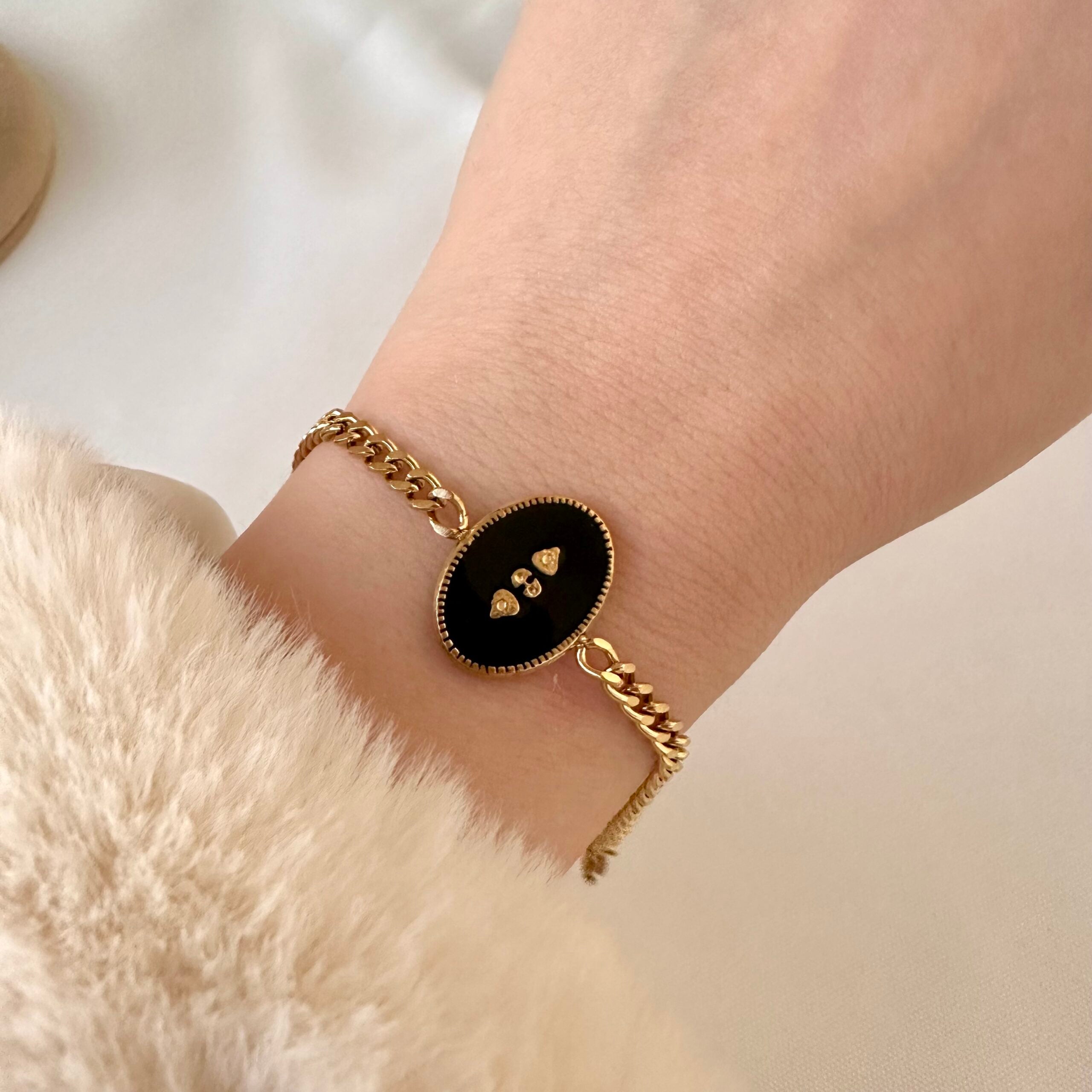 Black & golden bracelet
