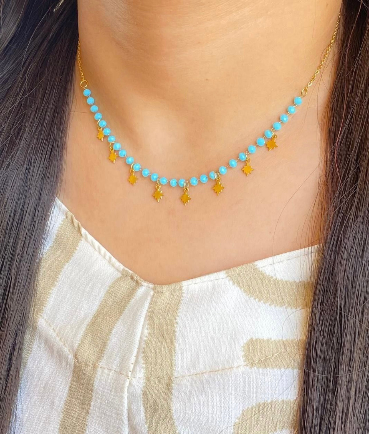 Turquoise Hamsa necklace