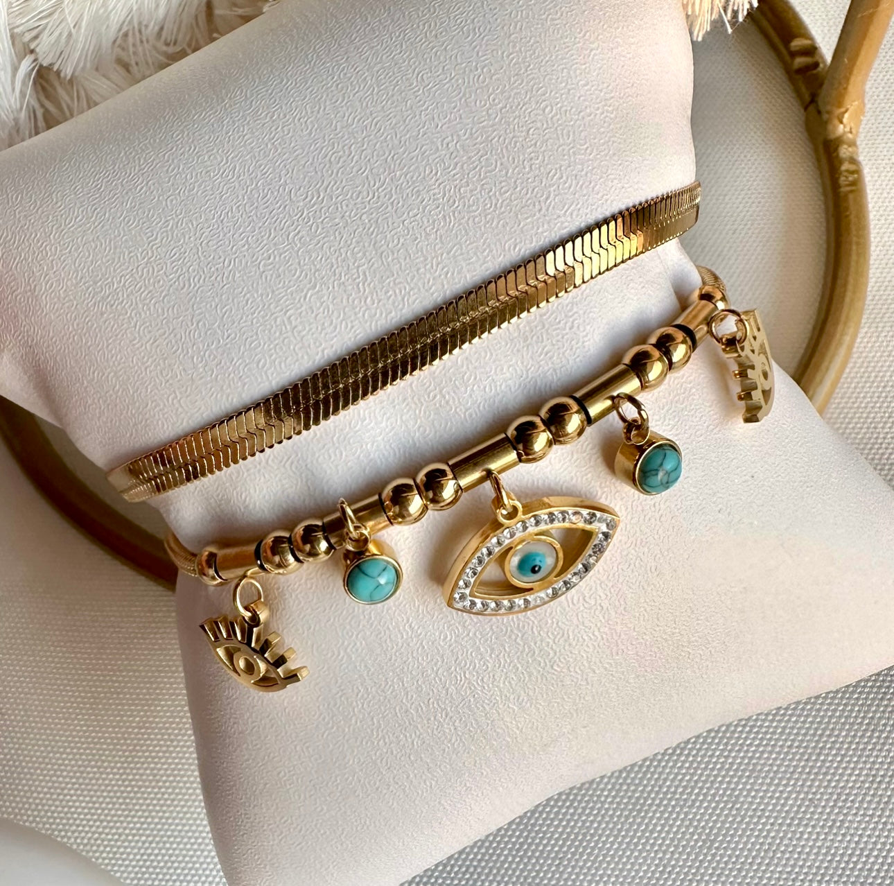 Evil eye & snake bangle