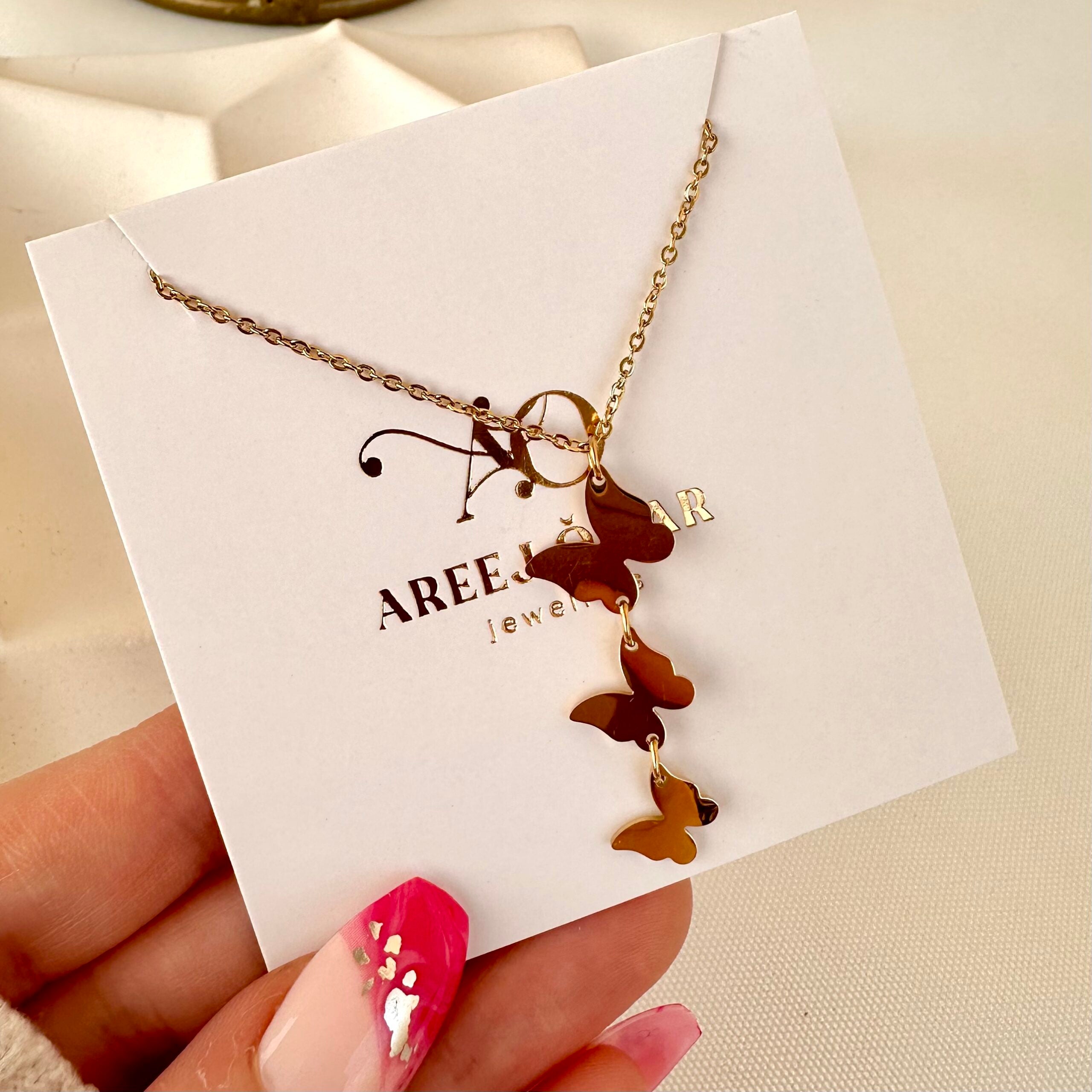 Tripel butterfly necklace