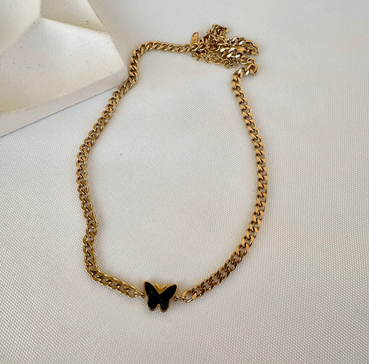 Black butterfly necklace