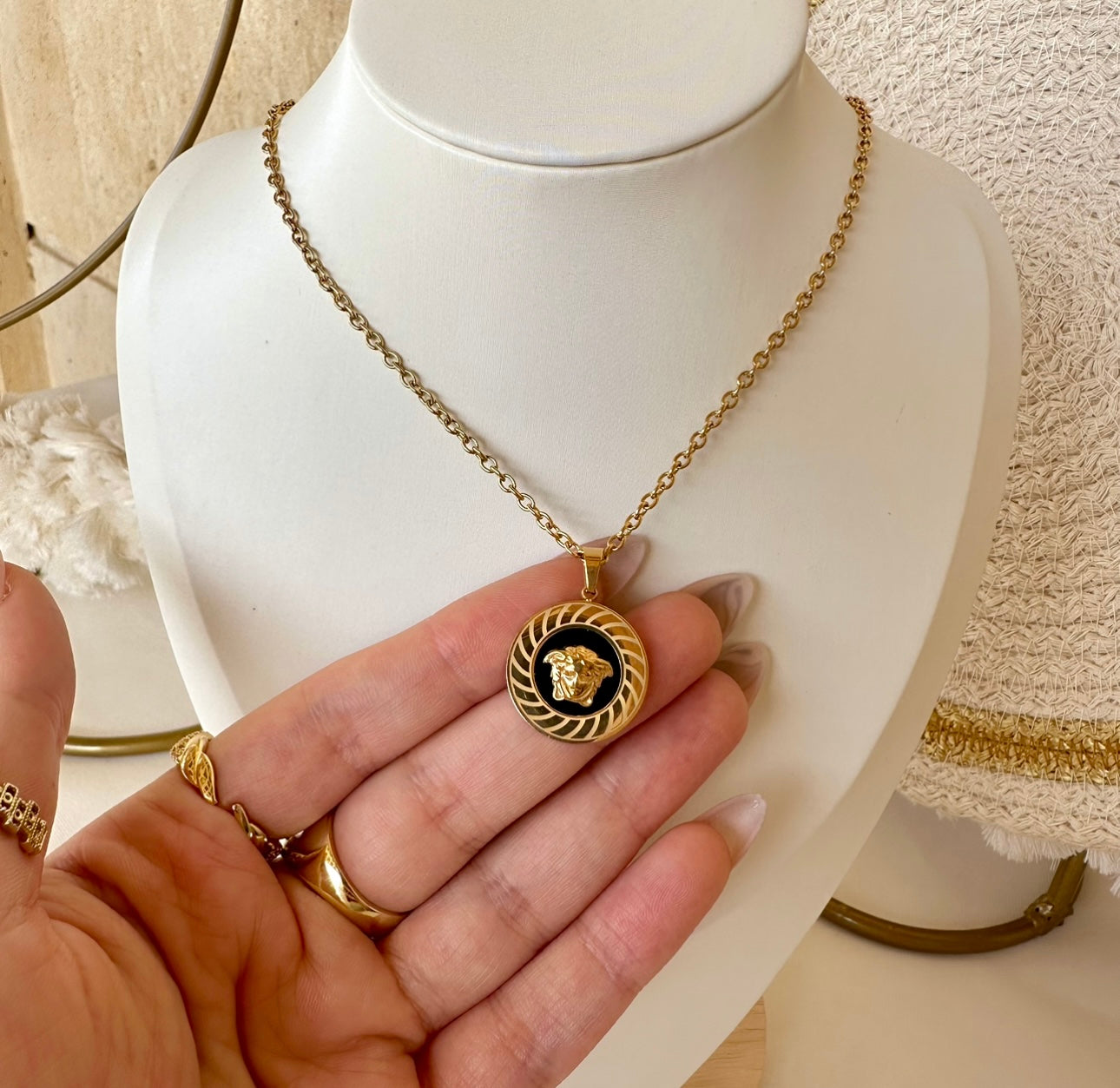 Black Versace necklace