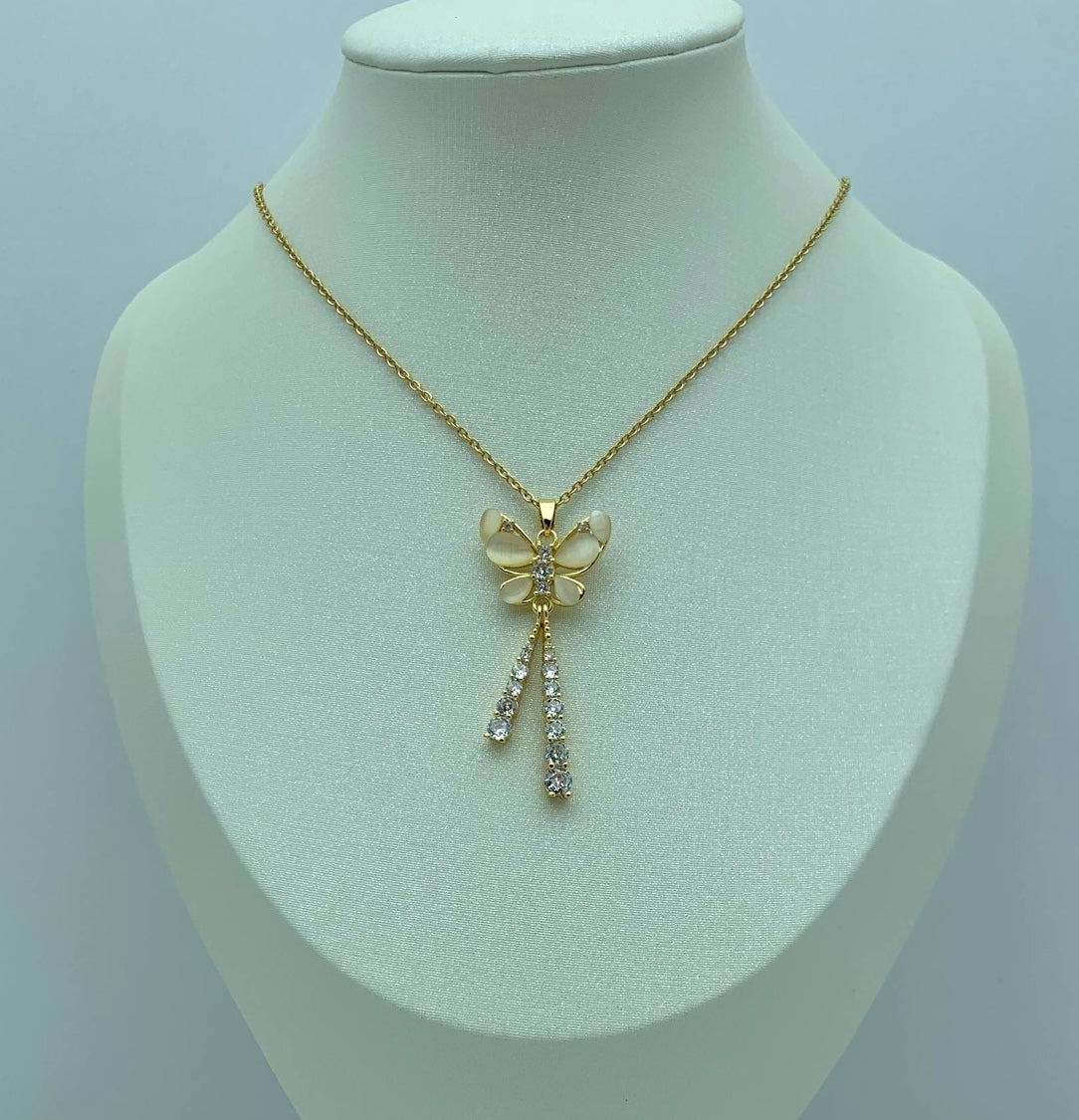 Butterfly zircon necklace