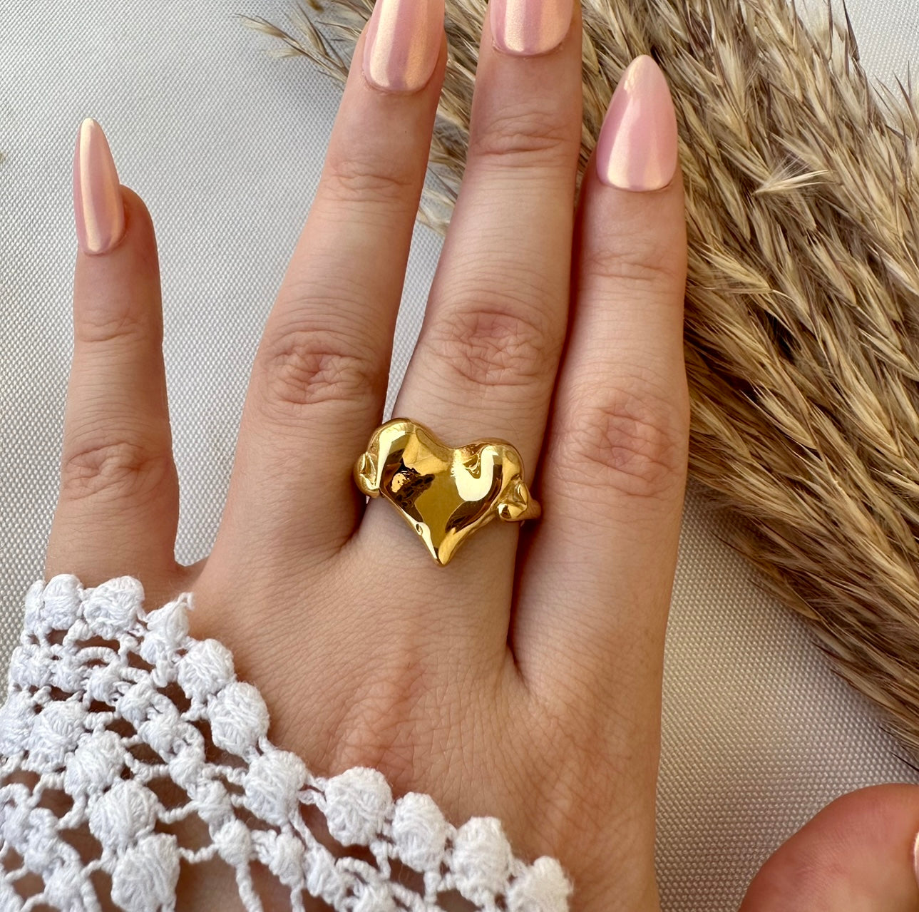 Golden heart Ring