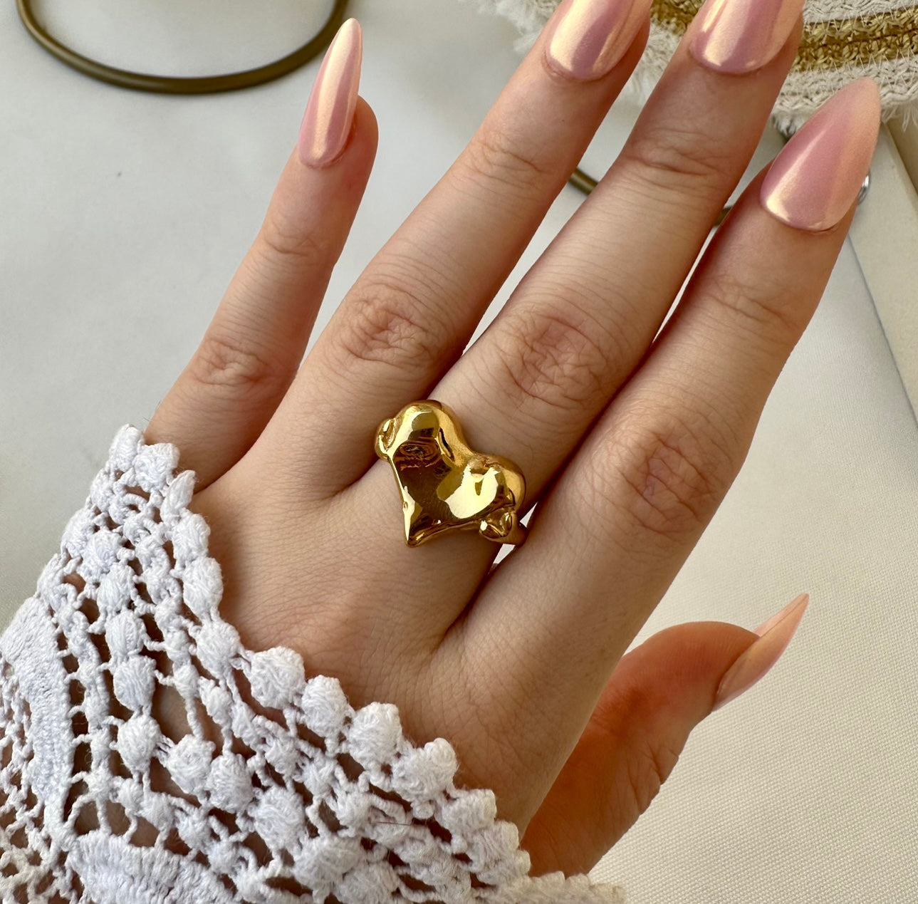 Golden heart Ring