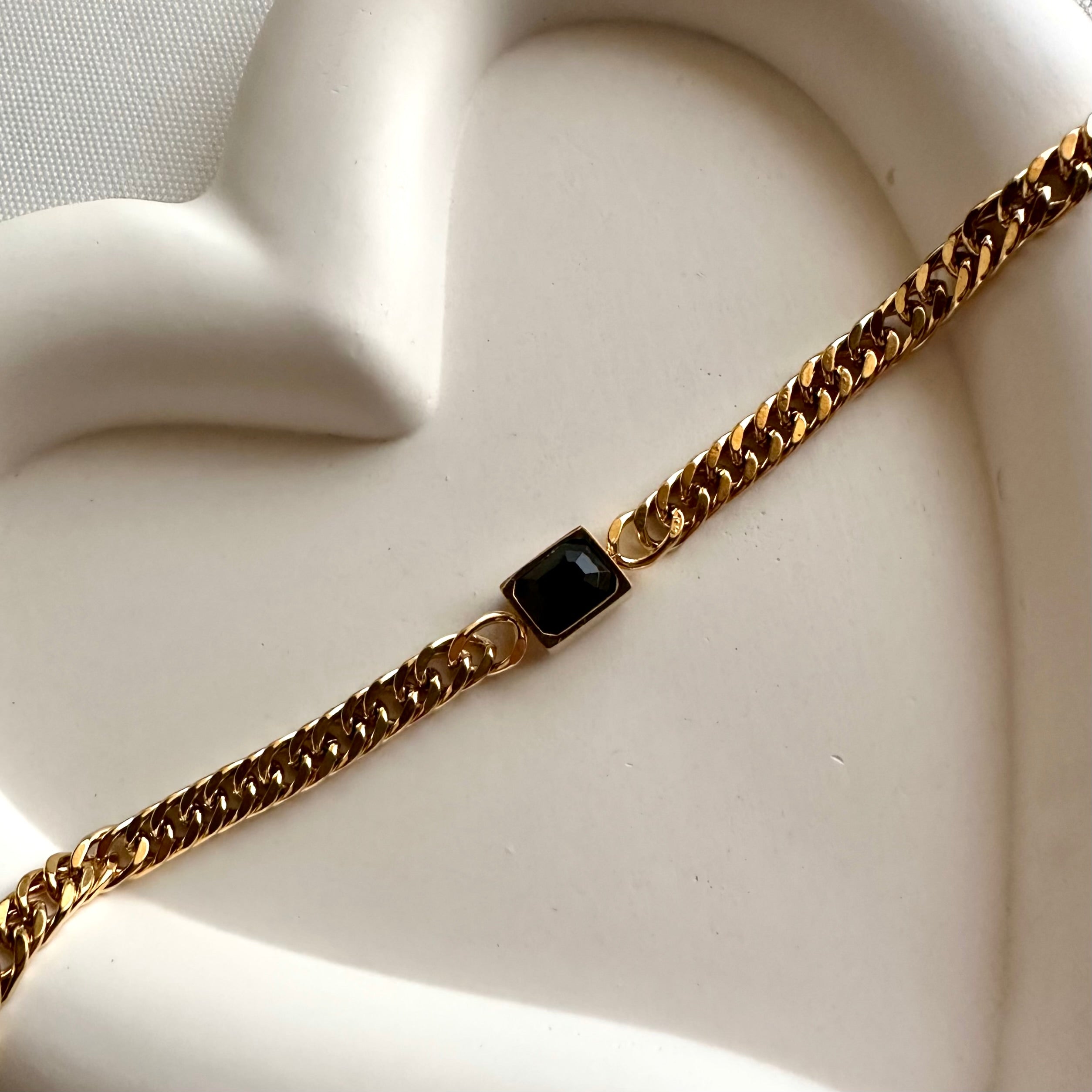 Black zircon grommet bracelet