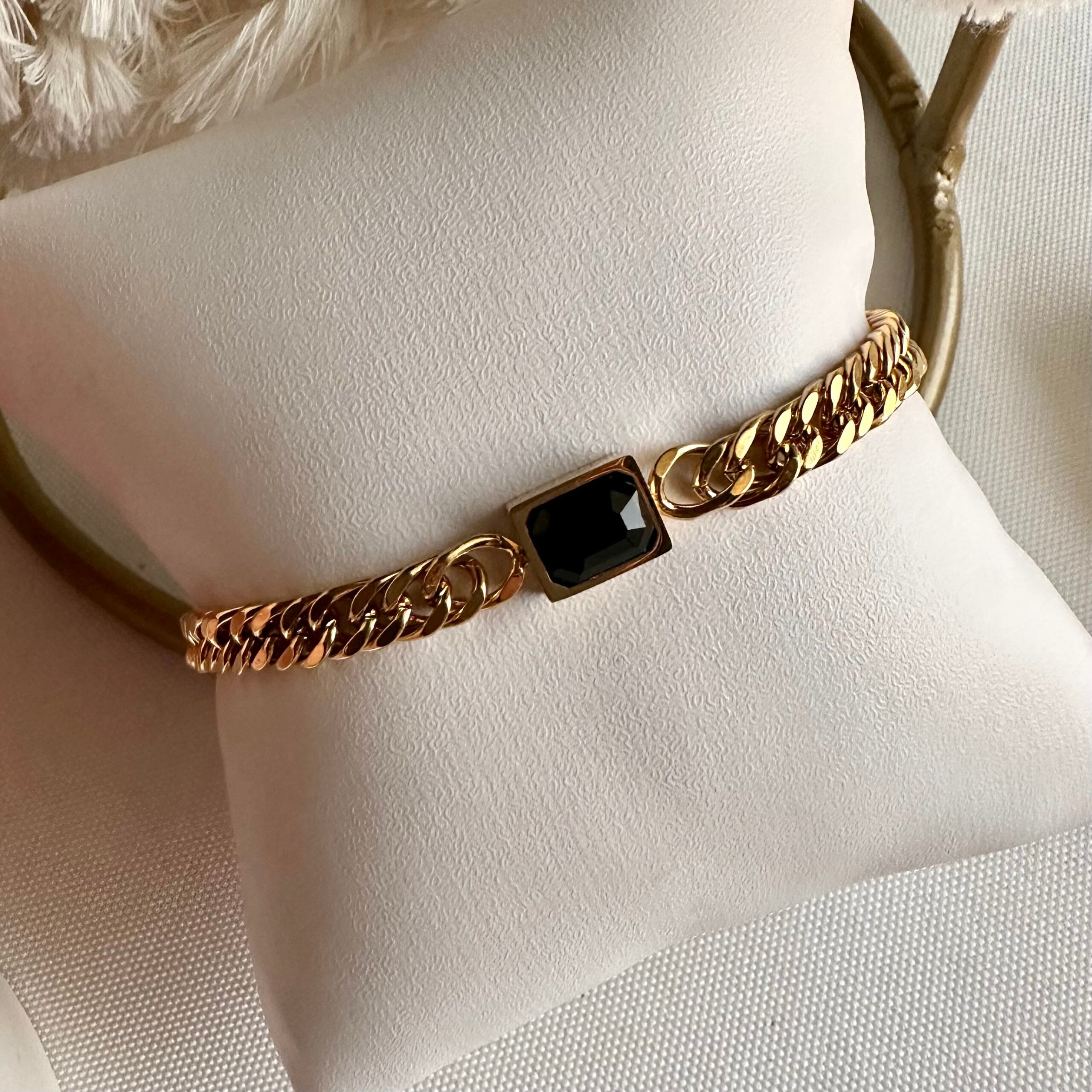 Black zircon grommet bracelet