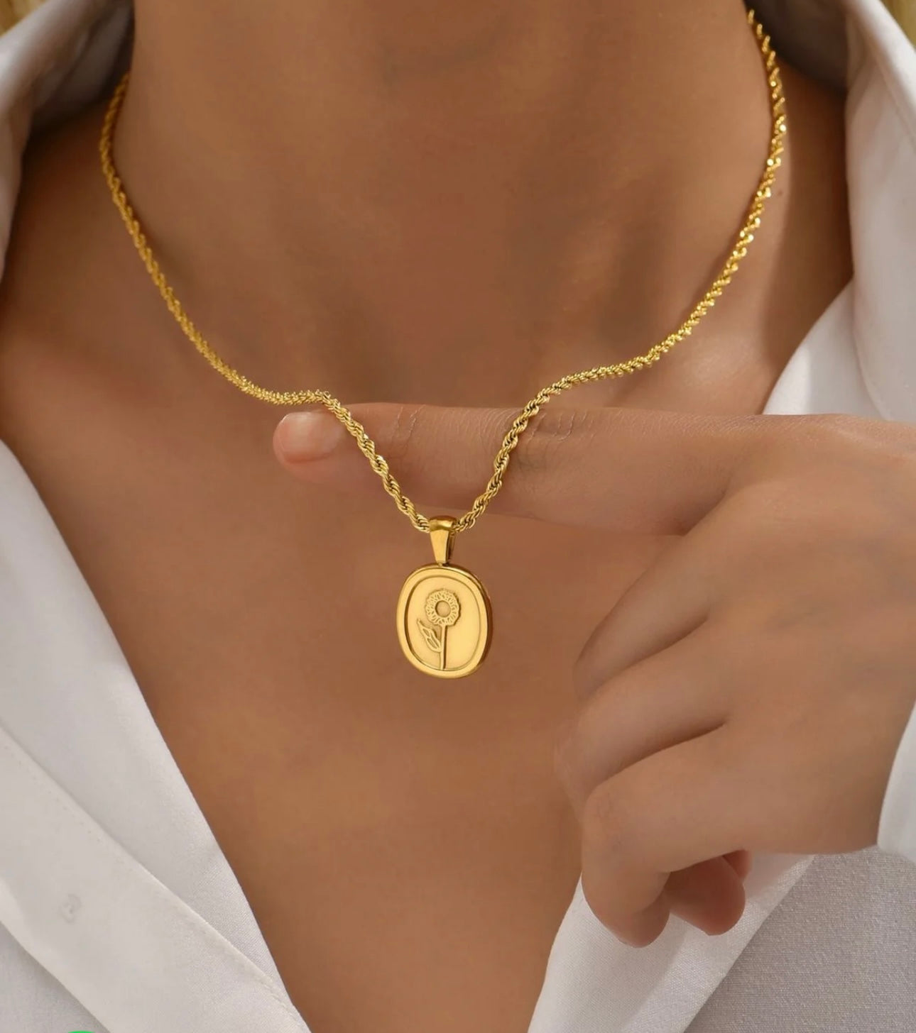 Golden sun flower necklace