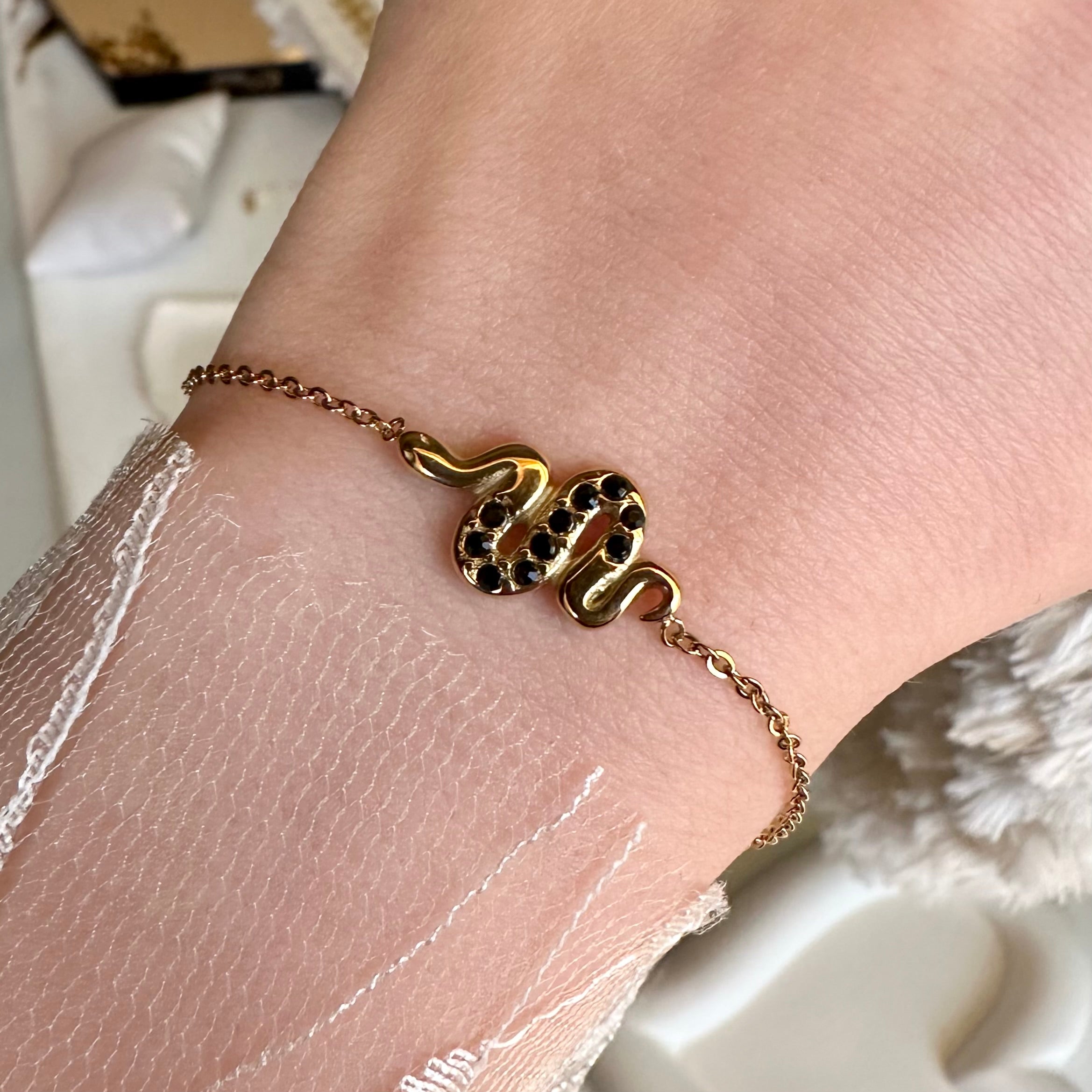 Black zircon grommet bracelet