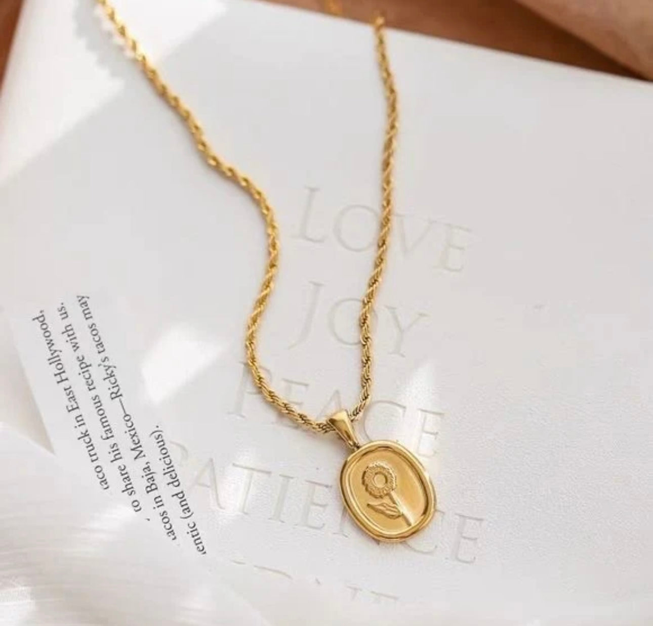 Golden sun flower necklace
