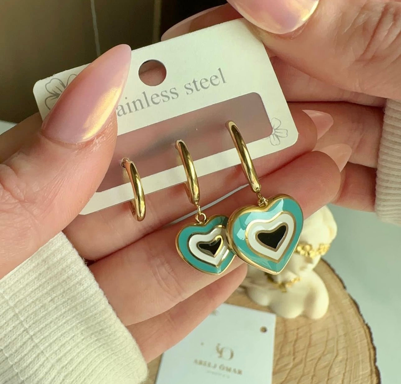 Heat blue  set earrings