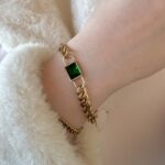 Emerald green zircon bracelet