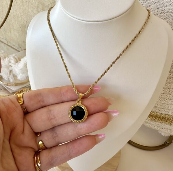 Black zircon necklace