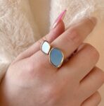 Black and white shell ring