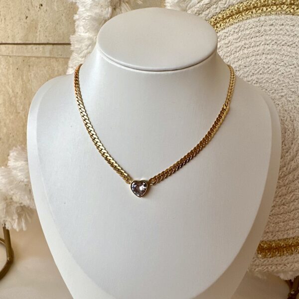 Heart zircon necklace