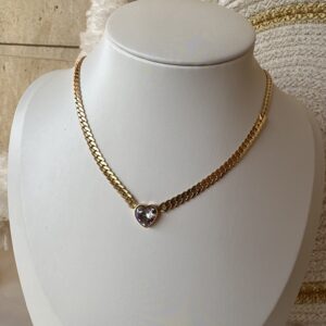 Heart zircon necklace