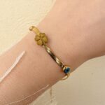 Flower & Evil eye snake bracelet