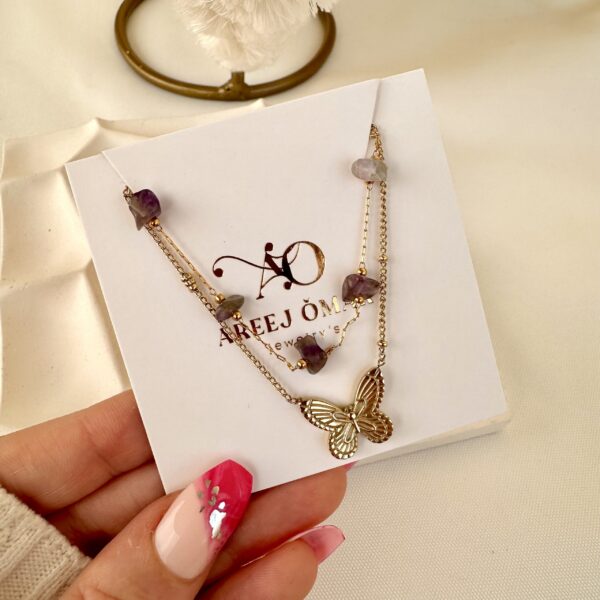 2 Layer butterfly necklace
