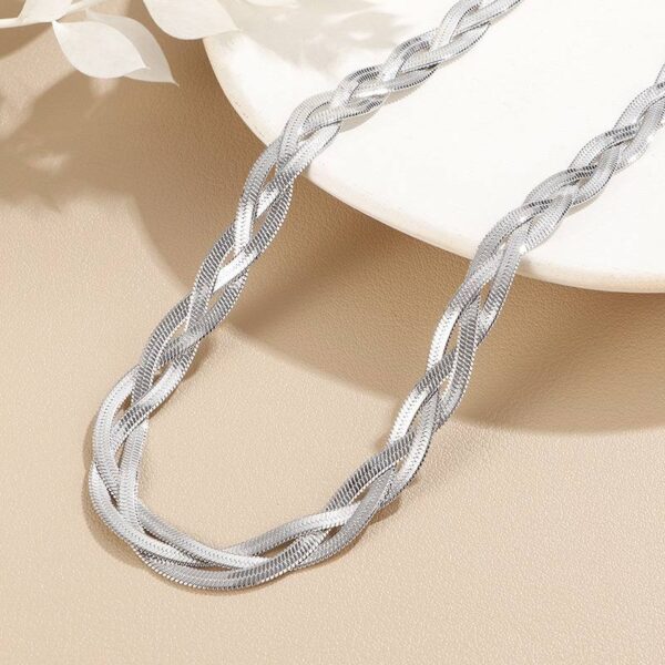 Silver Twist snake necklace