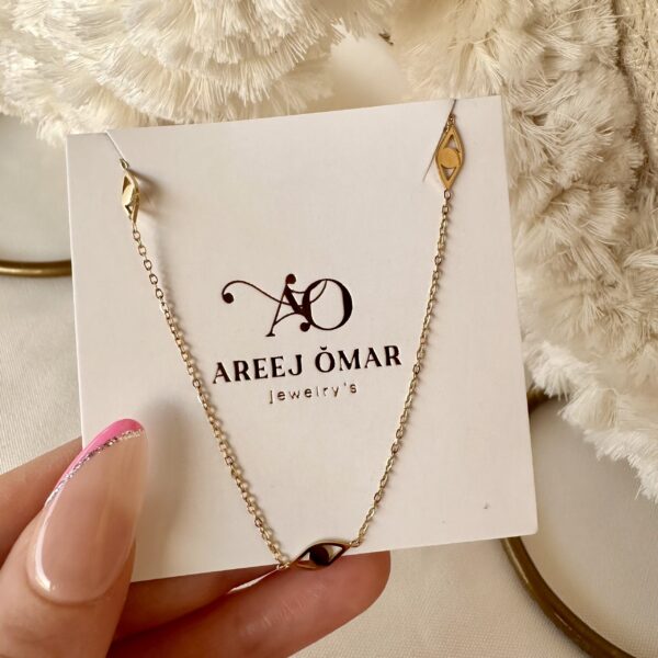 Evil eye checker necklace