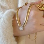 square diamond necklace